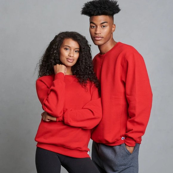 Pluma | Russel Athletic Unisex Red Fleece Crewneck Sweater XL - Picture 1 of 7